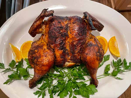 Smoked and Roasted Whole Chicken