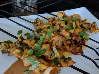 Smoked Satay with Smokey Peanut Sauce